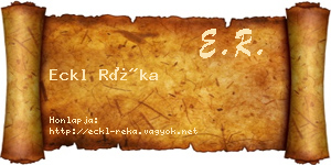 Eckl Réka névjegykártya